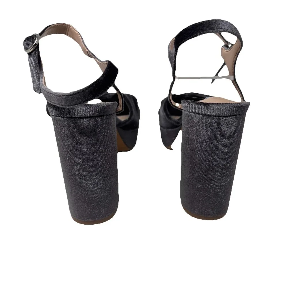 Draper James Paloma Platform Heel Grey Sandal Suede Size 8 Heels‎ 90s Y2K